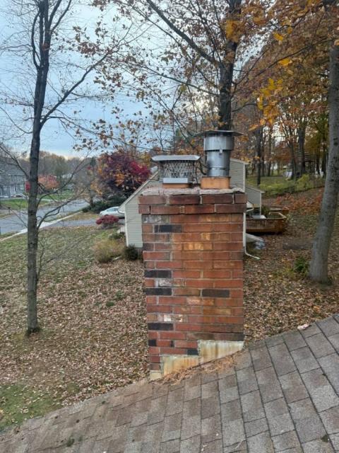 Installation of a Manchester Ct chimney liner system for heating flue, gave estimate for future masonry repair. The interior safe venting was the more immediate concern.