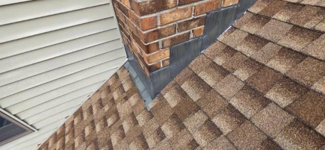 In Coventry CT, we applied water repellent and redid the flashing for this chimney in order to prevent water intrusion and thus water damage.