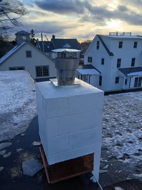In Norwalk CT we found severe condensation damage and failing flue tiles causing obstruction. We installed a properly sized stainless steel liner and cap for safe venting.