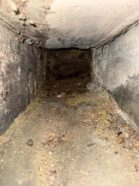Inspected a Manchester ct chimney that had major masonry deterioration allowing further water infiltration to damage the chimney for the heating system.  First step was to provide safe venting – an estimate provided for future masonry.