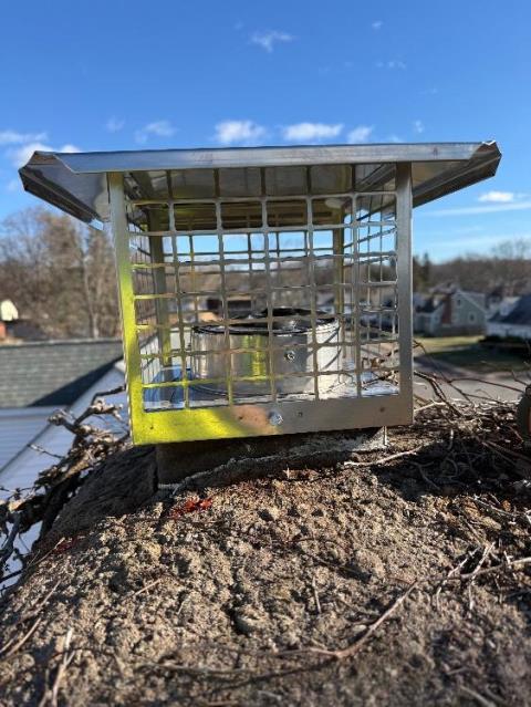 Inspected a Manchester ct chimney that had major masonry deterioration allowing further water infiltration to damage the chimney for the heating system.  First step was to provide safe venting – an estimate provided for future masonry.