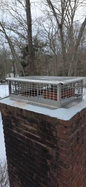 In Madison CT We installed a properly sized UL-listed stainless steel chimney liner system. We added a custom stainless cap and applied a flexible crown coating to protect against water intrusion.