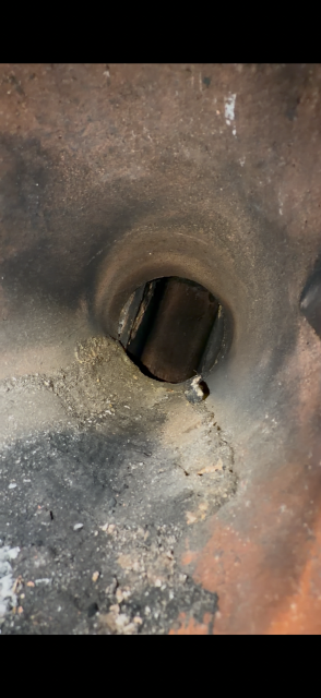 We installed a stainless steel chimney liner, correcting a condensation-damaged flue. We sealed crown cracks with protective flexible crown-coating.
