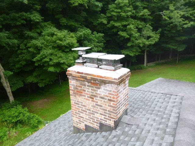 Routine woodstove cleaning - chimneys are capped and lined and in good condtion.
