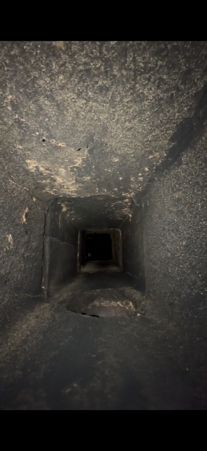 New Britain chimney inspection led to finding broken flue tile liner sections allowing hot flue gasses to escape.  Solution : Installation of a gas tight chimney liner system.