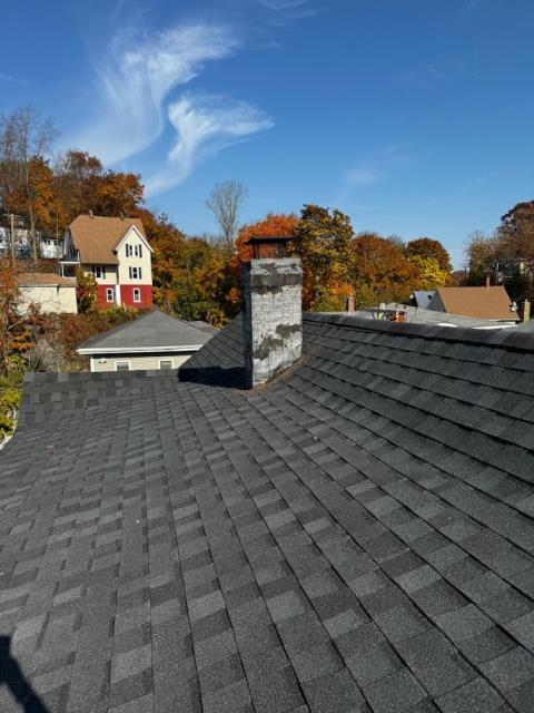 Years of water exposure and freeze-thaw cycles have severely damaged the chimney’s exterior structure. A full rebuild from the roof up restored integrity and will prevent future leaks.