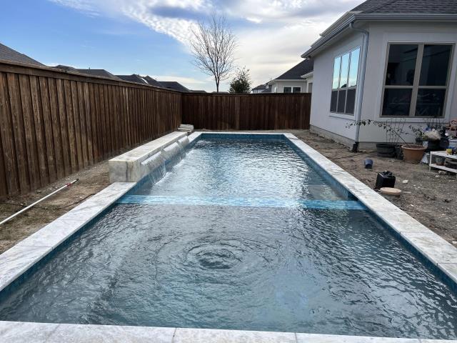 Before and after an Island Time Pool Service visit in Frisco!