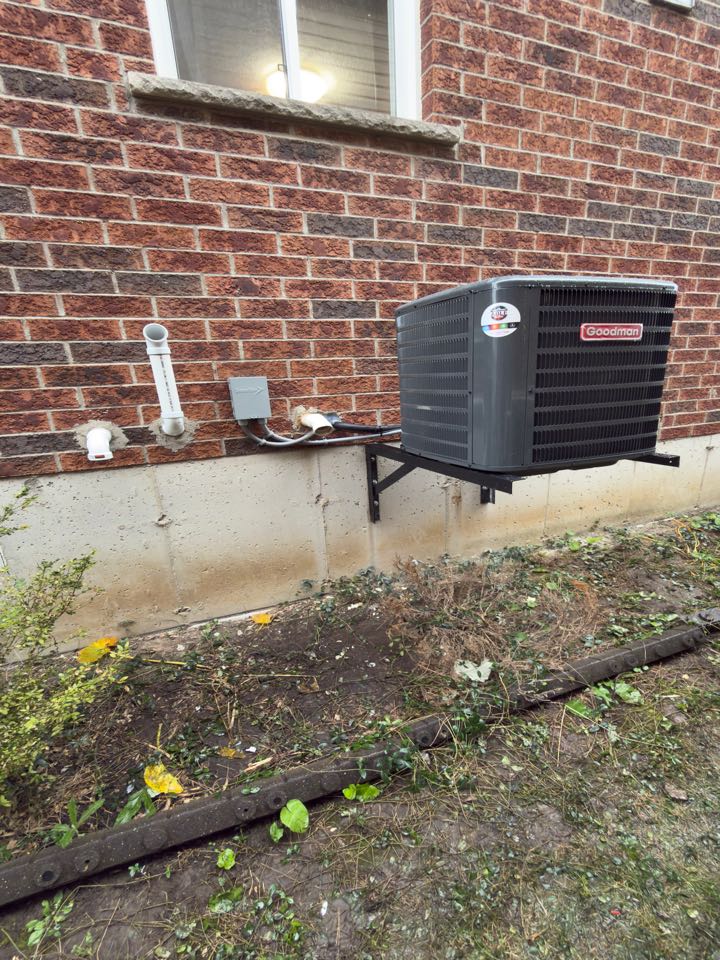 Completing a Goodman Furnace and AC installation for a family in the Williamsburg area of Kitchener