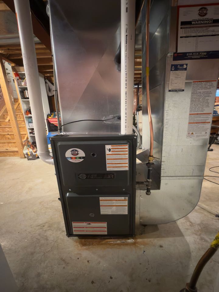 Completing a Goodman Furnace and AC installation for a family in the Williamsburg area of Kitchener