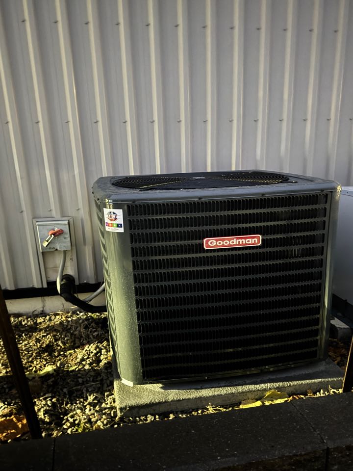 Completing a Goodman Ac installation for a family in New Hamburg area