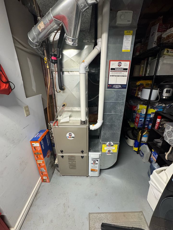 Servicing furnace for a family in Kitchener 