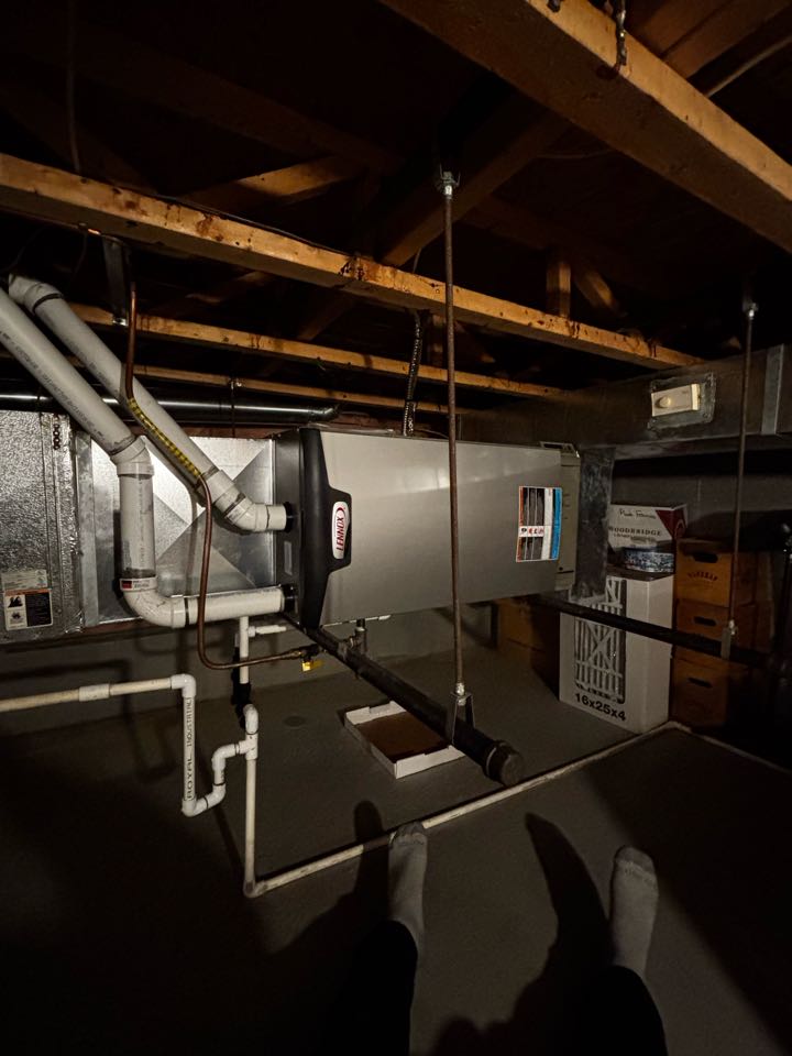 Completing a Lennox furnace tune up for a family in the Clairfields area of Guelph