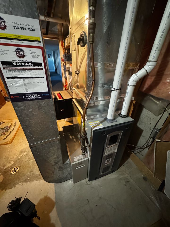 Servicing furnace for a family in the Idlewood area of Kitchener