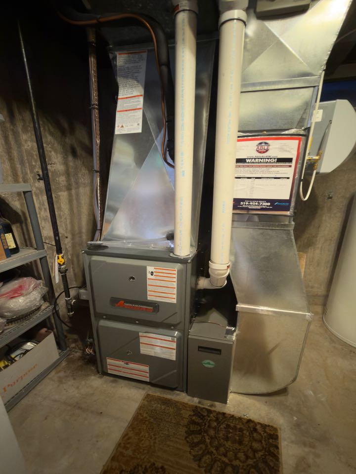 Completing an Amana Furnace and AC Installation for a family in the Victoria Hills area of Kitchener