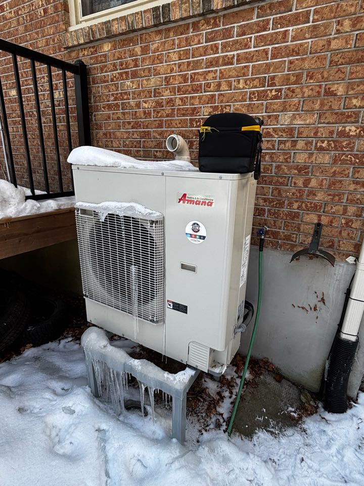 Completing an Amana furnace & heat pump tune up for a family in the Beechwood area of Waterloo