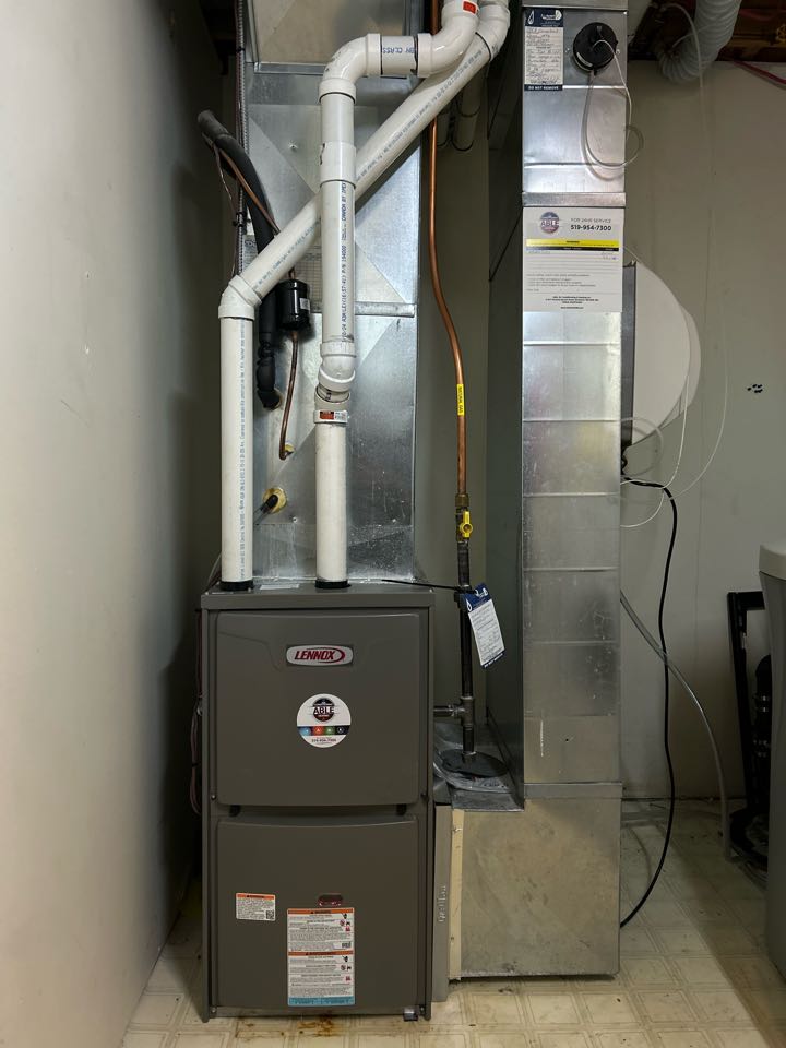 Completing a Lennox Furnace install for a family in the Sunnydale area of Waterloo