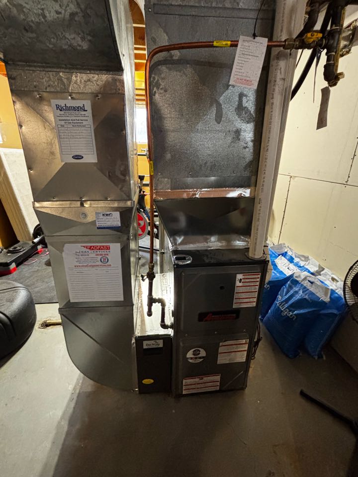 Completing an Amana furnace tune up for a family in the Beechwood area of Waterloo