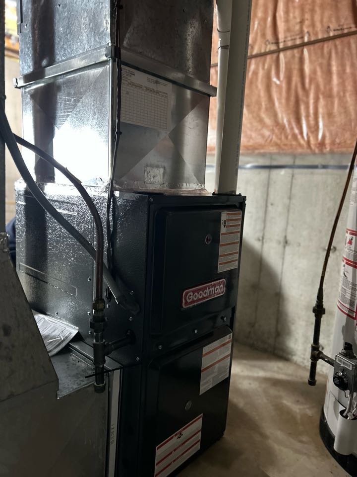 Completing a Goodman furnace install for a family in the Bridgeport area of Waterloo