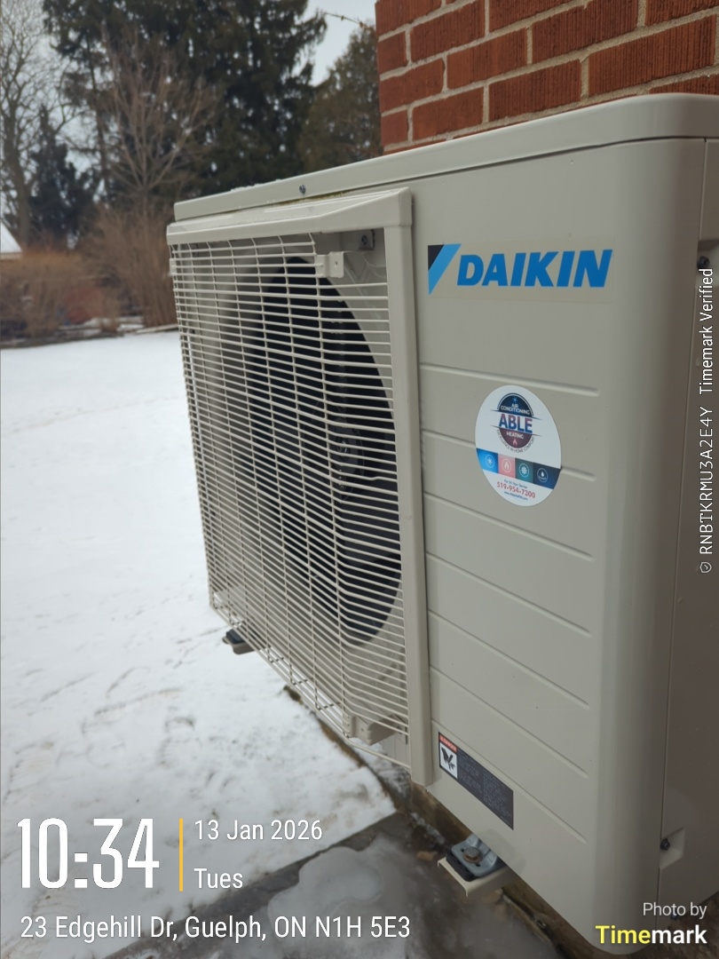 Completing a Daikin furnace and heat pump tune up for a family in the Exhibition Park area of Guelph