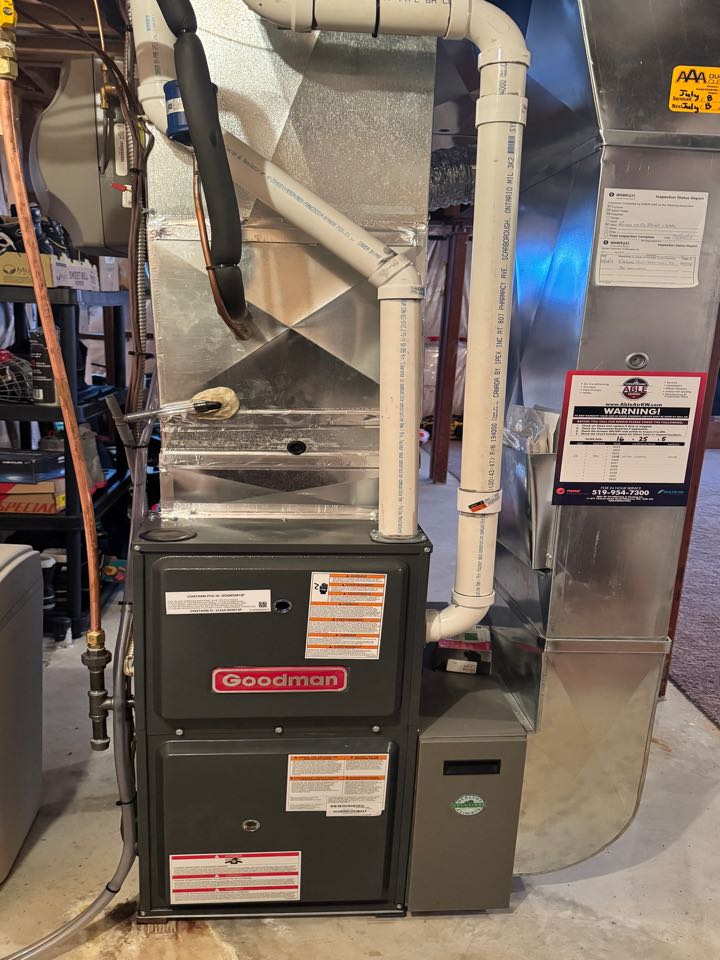 Installed a Goodman Furnace for a family in Breslau, Ontario