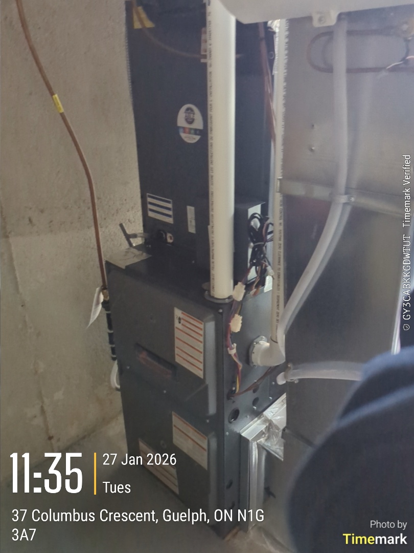 loud noise coming from sheet metal when furnace would heat and cool causing contractions in the plenum.
I was able to create another cross break and reinforce the plenum with cleats to make it more rigid.