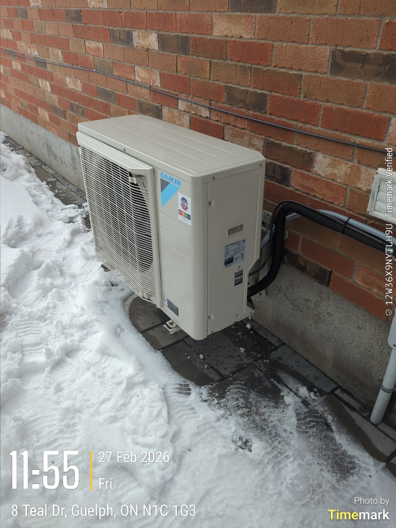 Completing an Amana heat pump and furnace tune up for a customer in the Kortright Hills area of Guelph