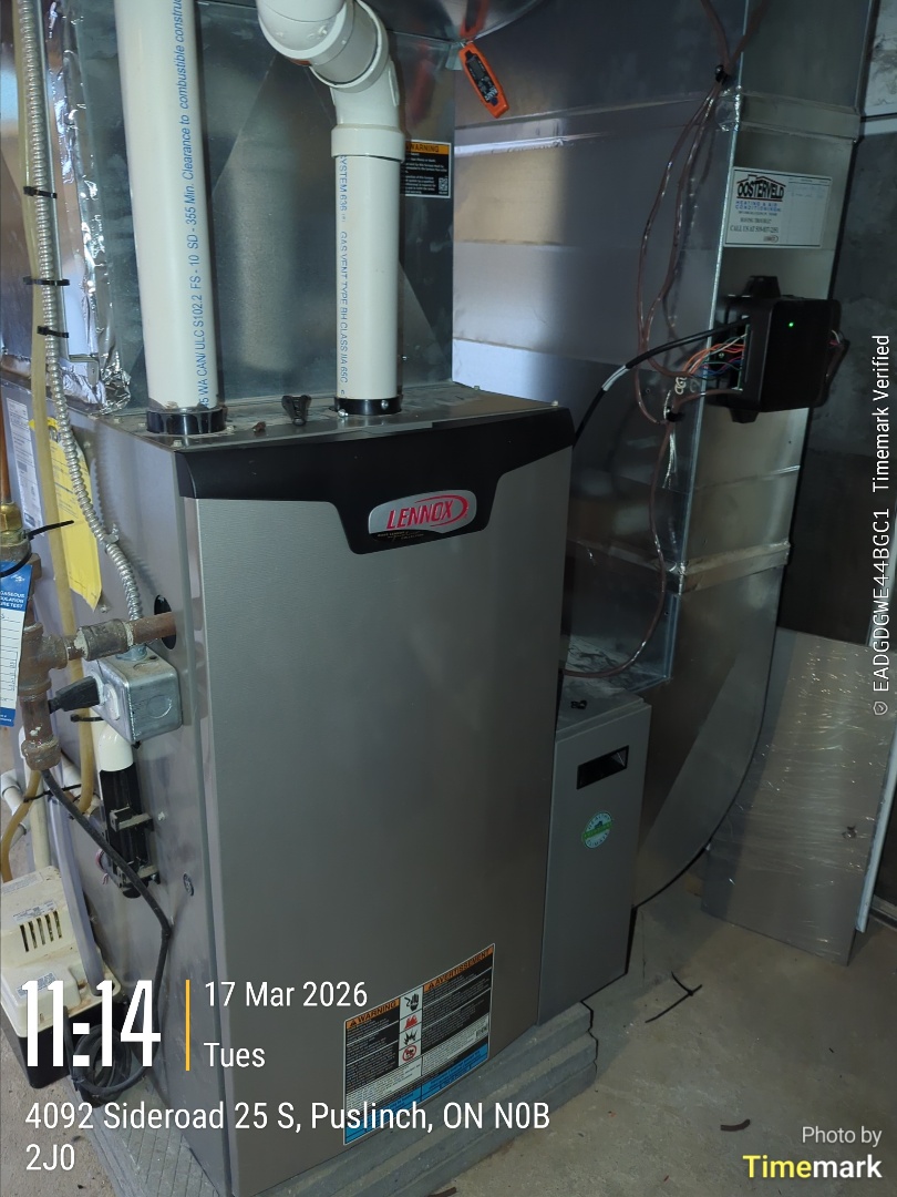 Completing a Lennox service repair for a family in Puslinch 