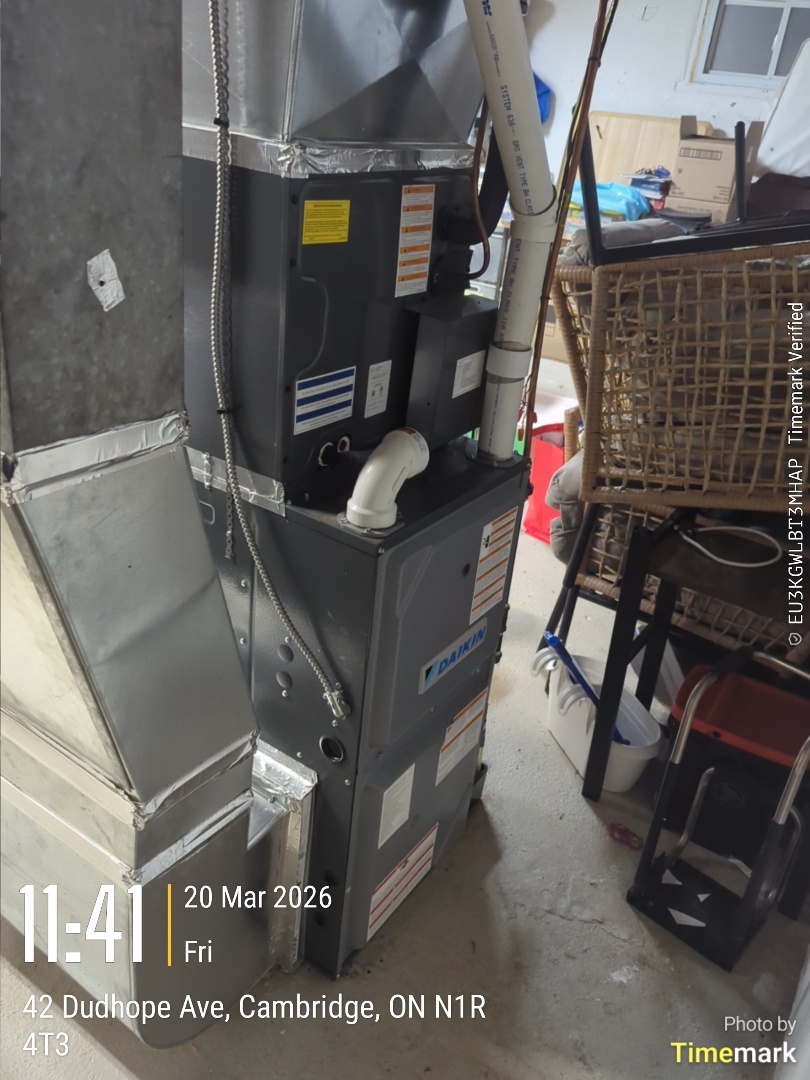 Completing a Daikin furnace and heat pump tune-up for a customer in the Christopher-Champlain area of Cambridge