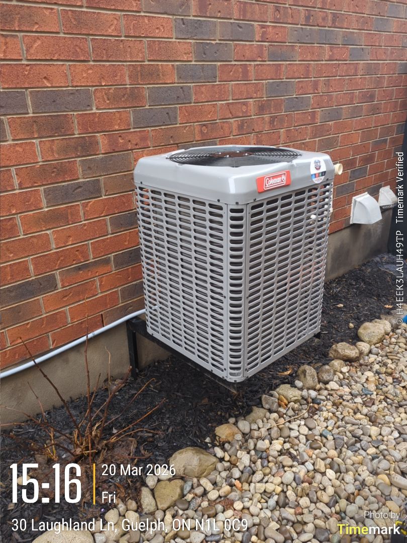 Completing a Coleman furnace and AC tune-up for a family in the Hamilton Corner area of Guelph