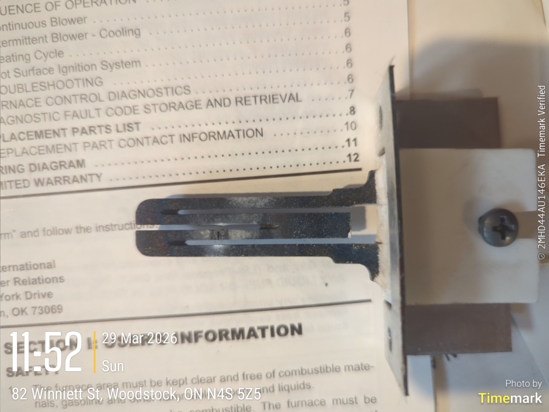 Completing a furnace service for a customer in Innerkip