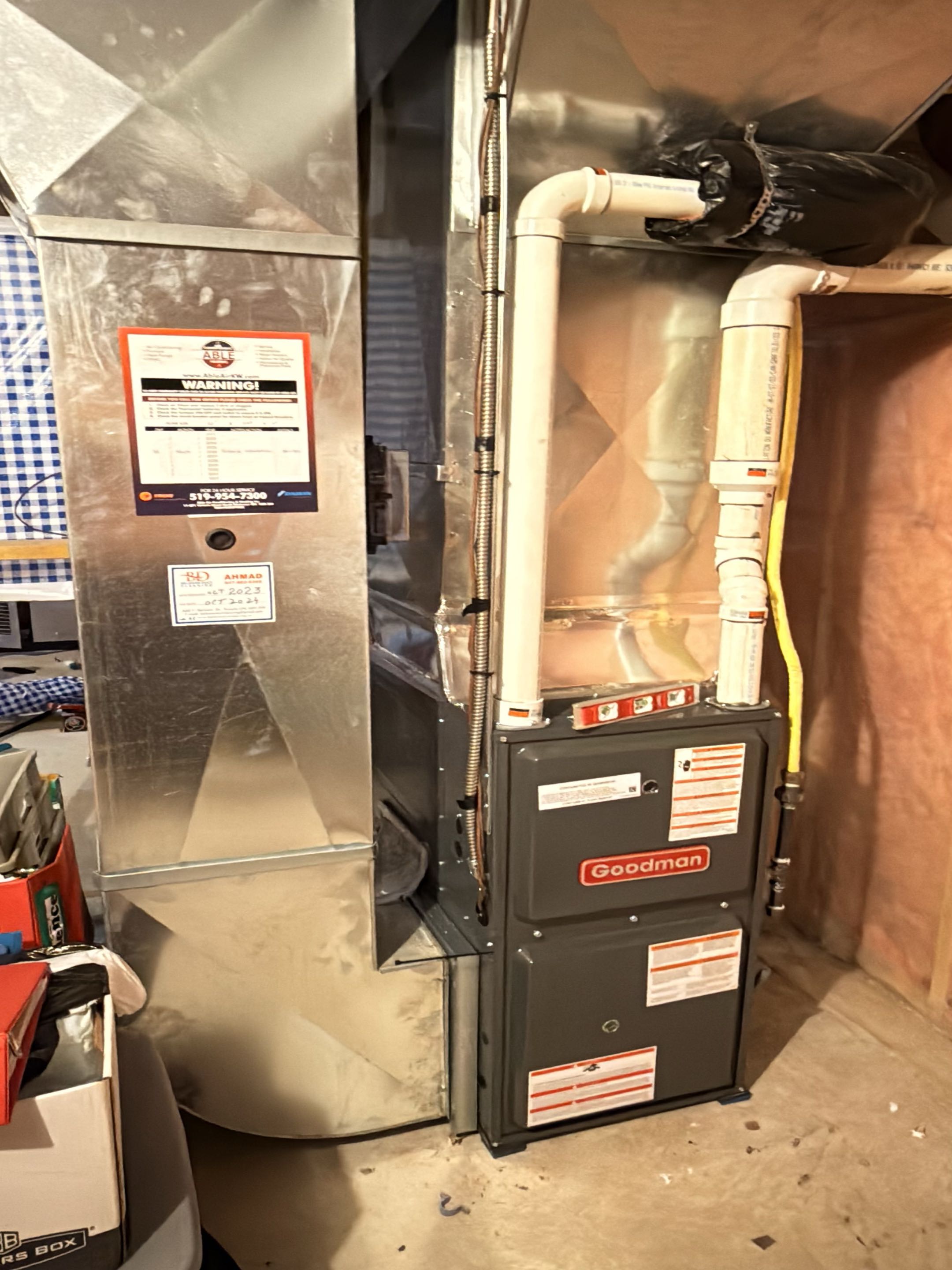 New furnace installation.