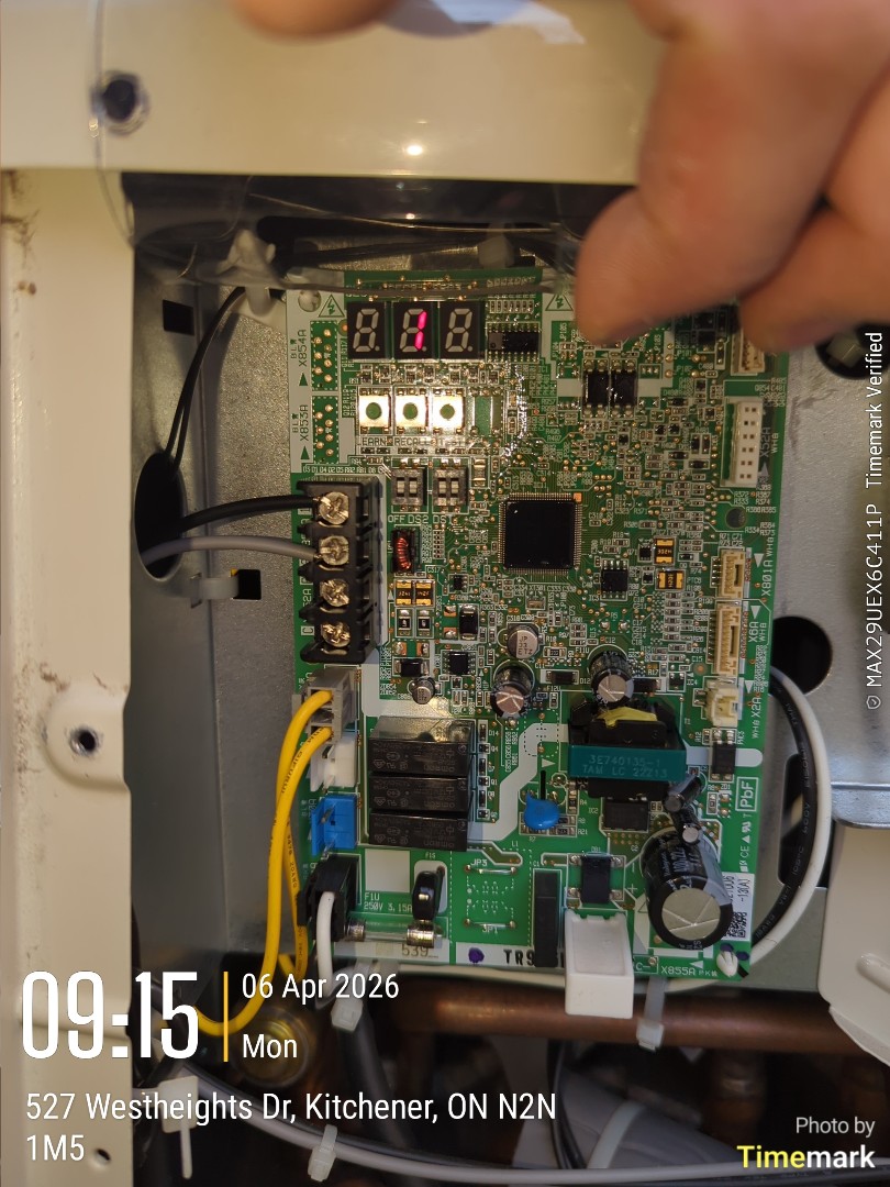 Completing a Daikin heat pump service call for a customer in the Forest Heights area of Kitchener