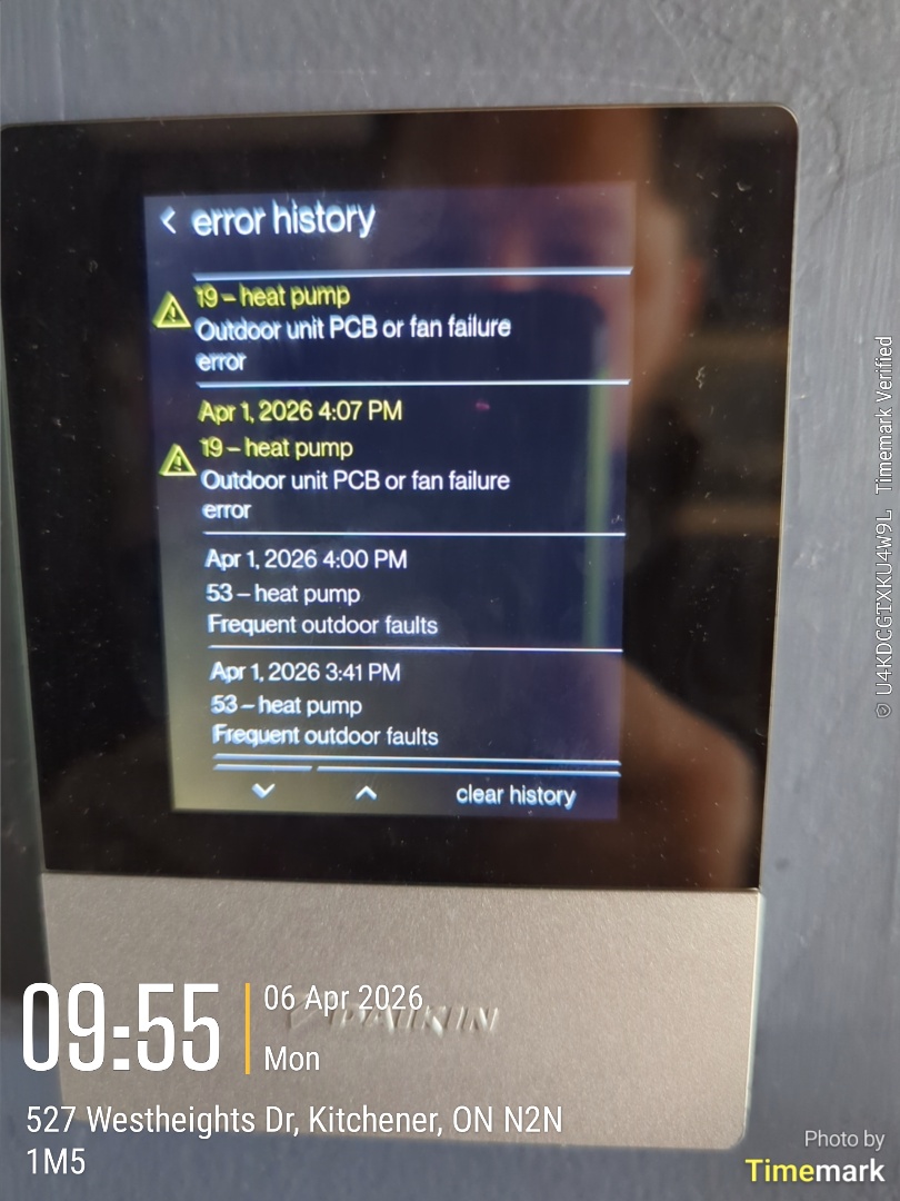 Completing a Daikin heat pump service call for a customer in the Forest Heights area of Kitchener