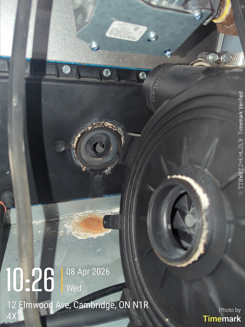 intermittent no heat call, found collector box to be leaking