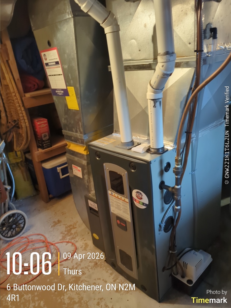 Completing a Trane furnace and AC tune-up for a family in the Forest Hill area of Kitchener