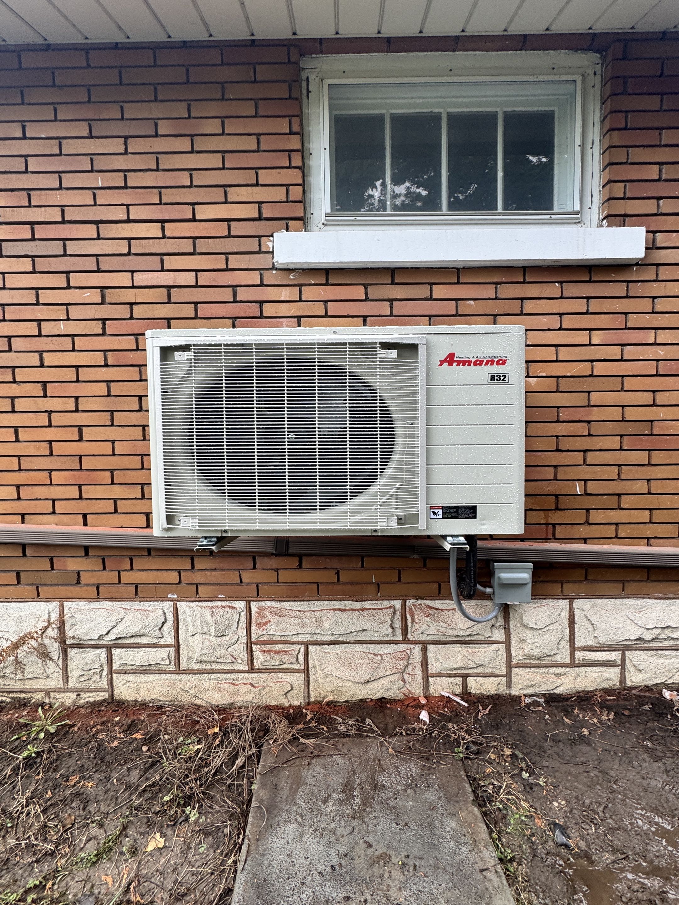 Completing an Amana Heat pump install for a family in the Victoria Park area of Kitchener

