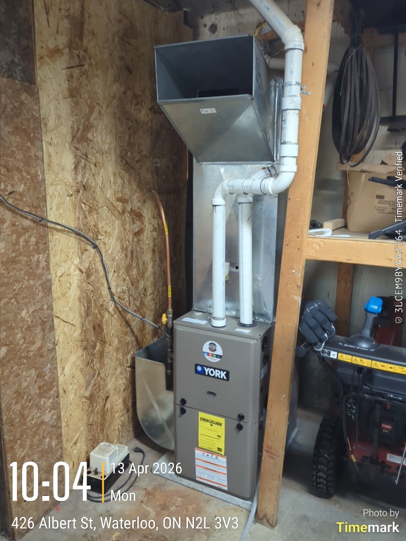 Completing a heat exchanger swap for a customer in the Northfield area of Waterloo