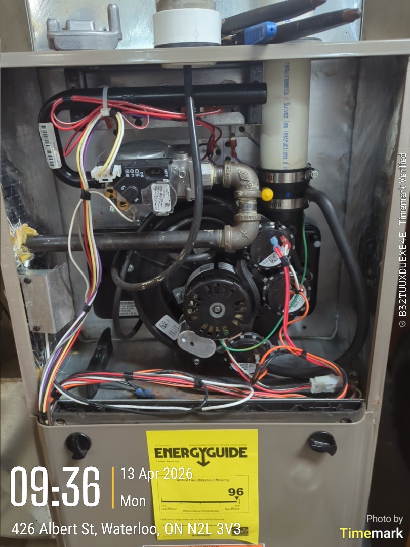 Completing a heat exchanger swap for a customer in the Northfield area of Waterloo