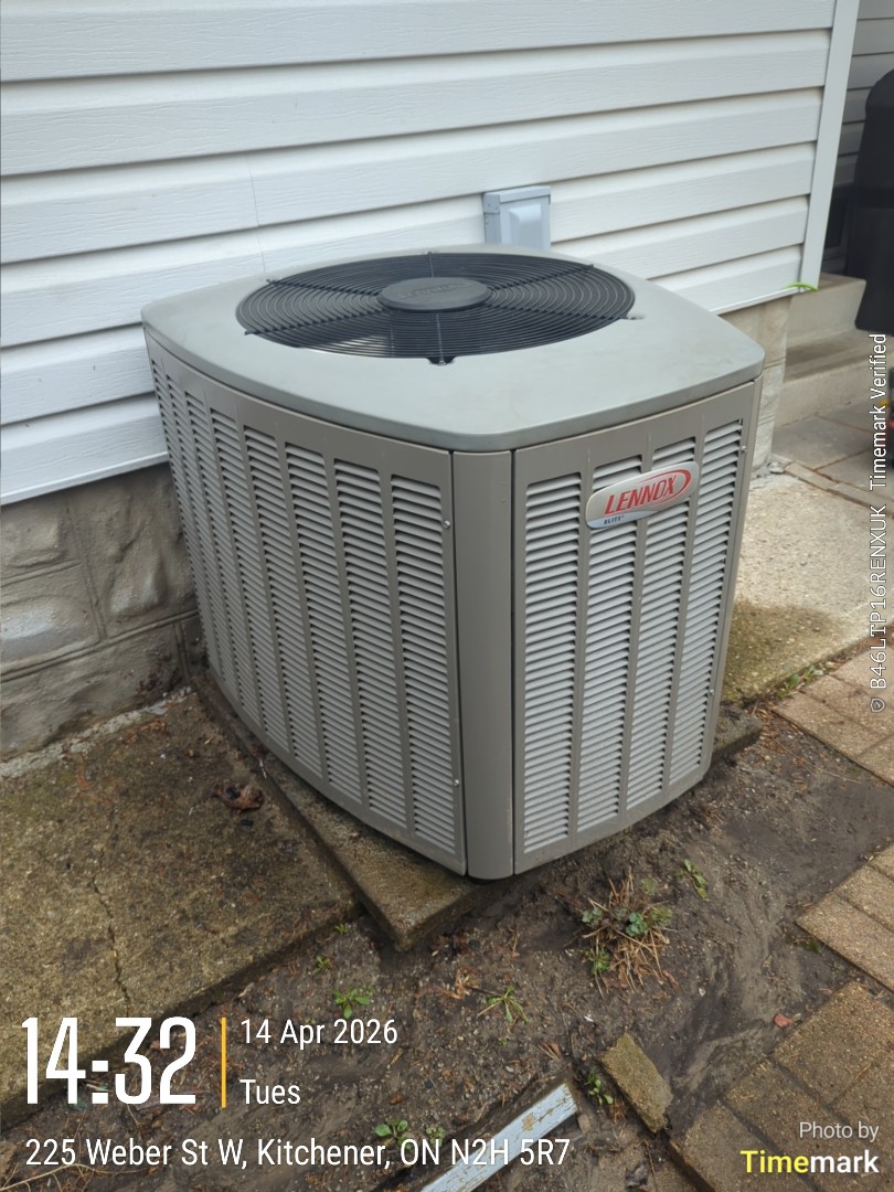 Completing a Lennox Ac inspection for a customer in the Centreville Chicopee area of Kitchener