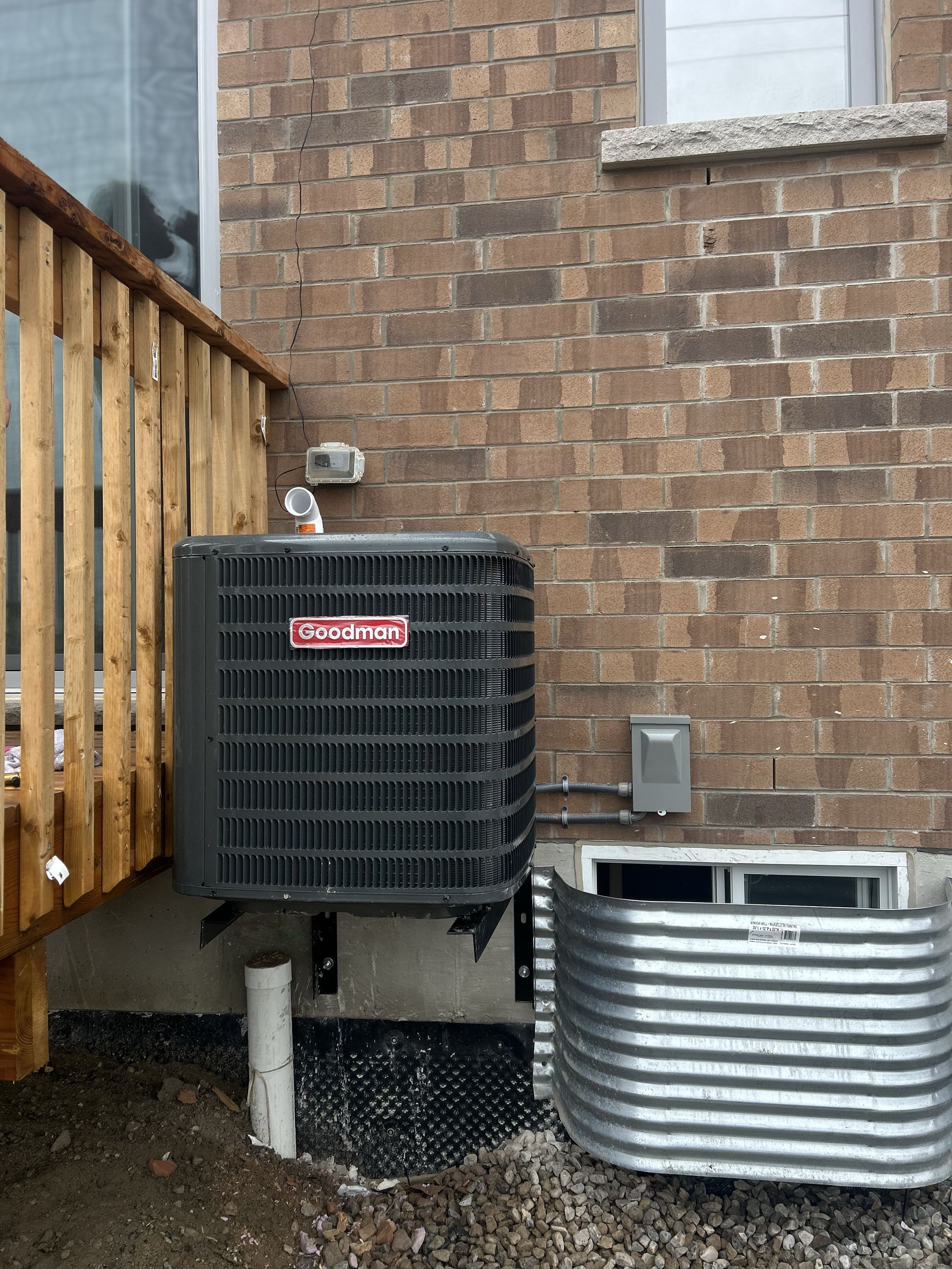 Completing a Goodman Ac install for a family in the Williamsburg area of Kitchener 