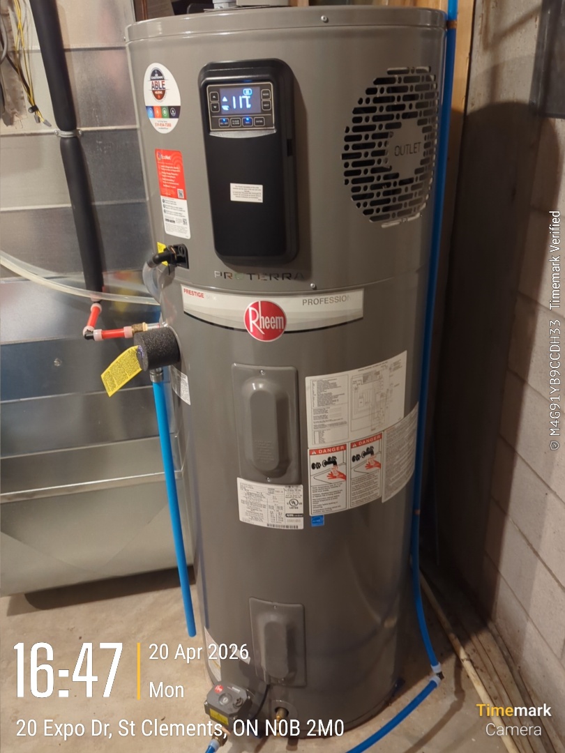 heat pump water heater leak detected