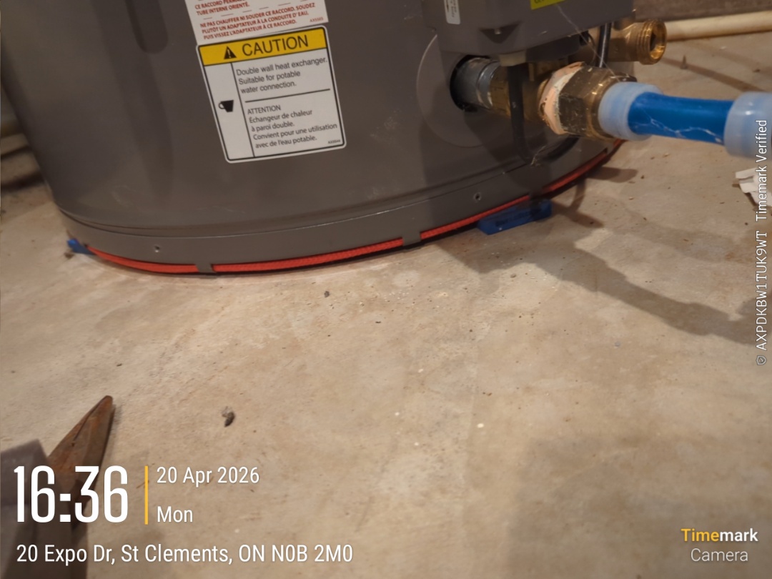 heat pump water heater leak detected