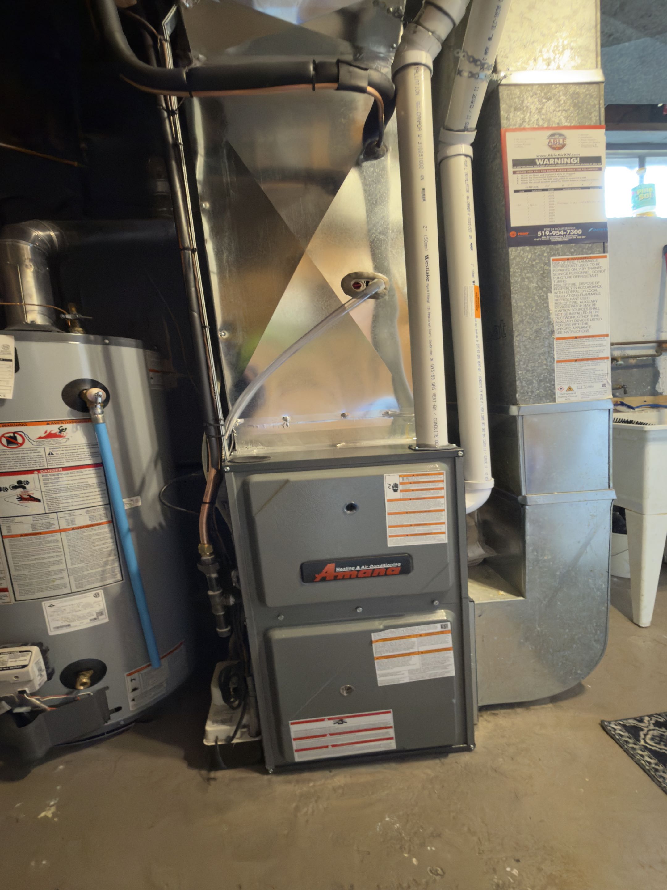 New Amana furnace and AC installation.