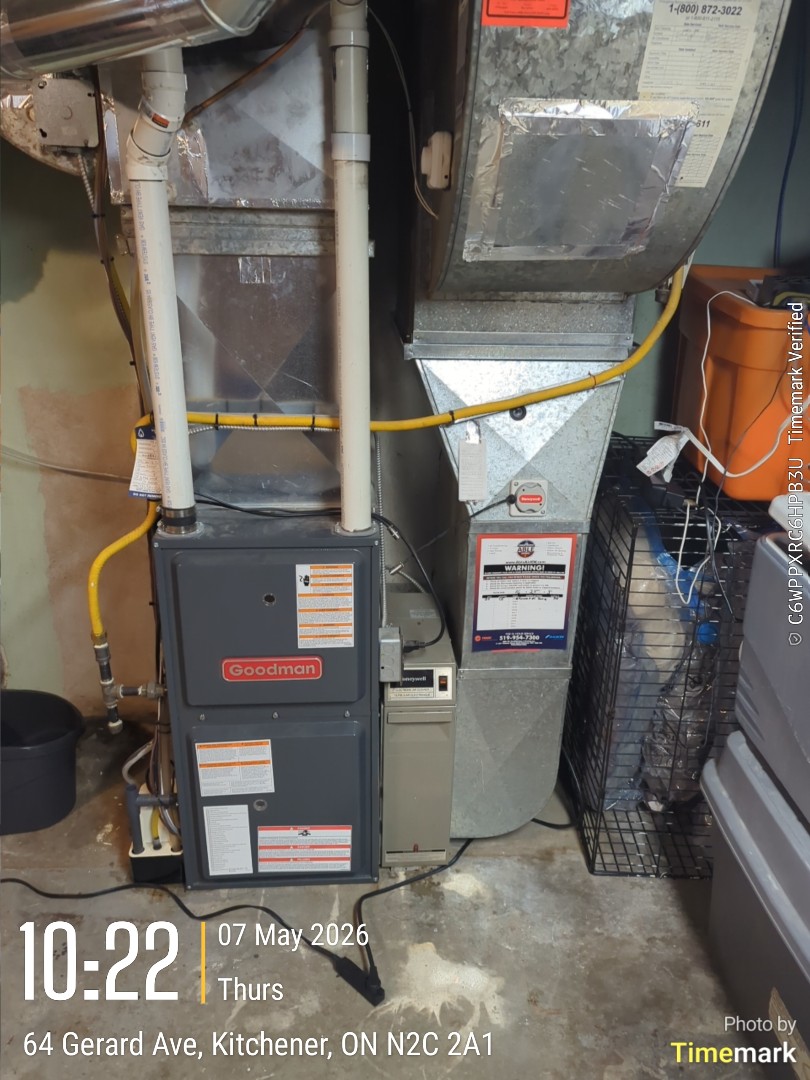 Completing a furnace and AC tune-up for a customer in the Vanier area of Kitchener