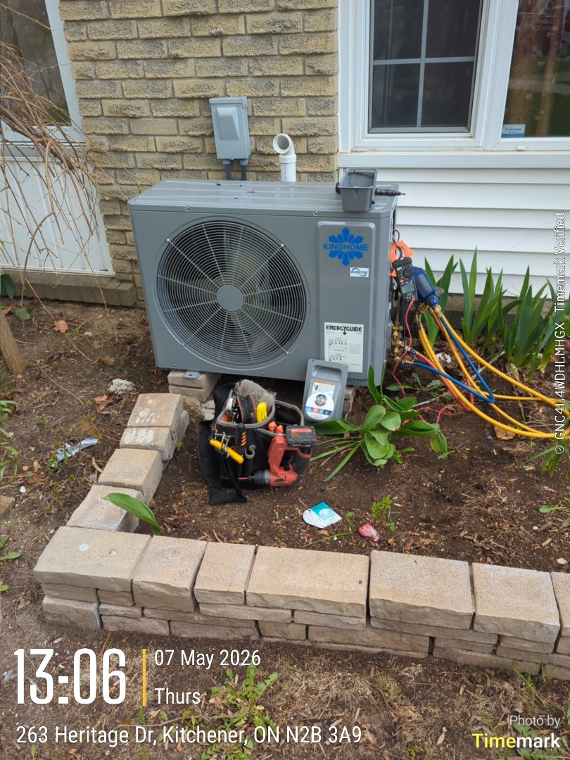 Completing a Kinghome Ac tuneup for a customer in the Heritage Park area of Kitchener 