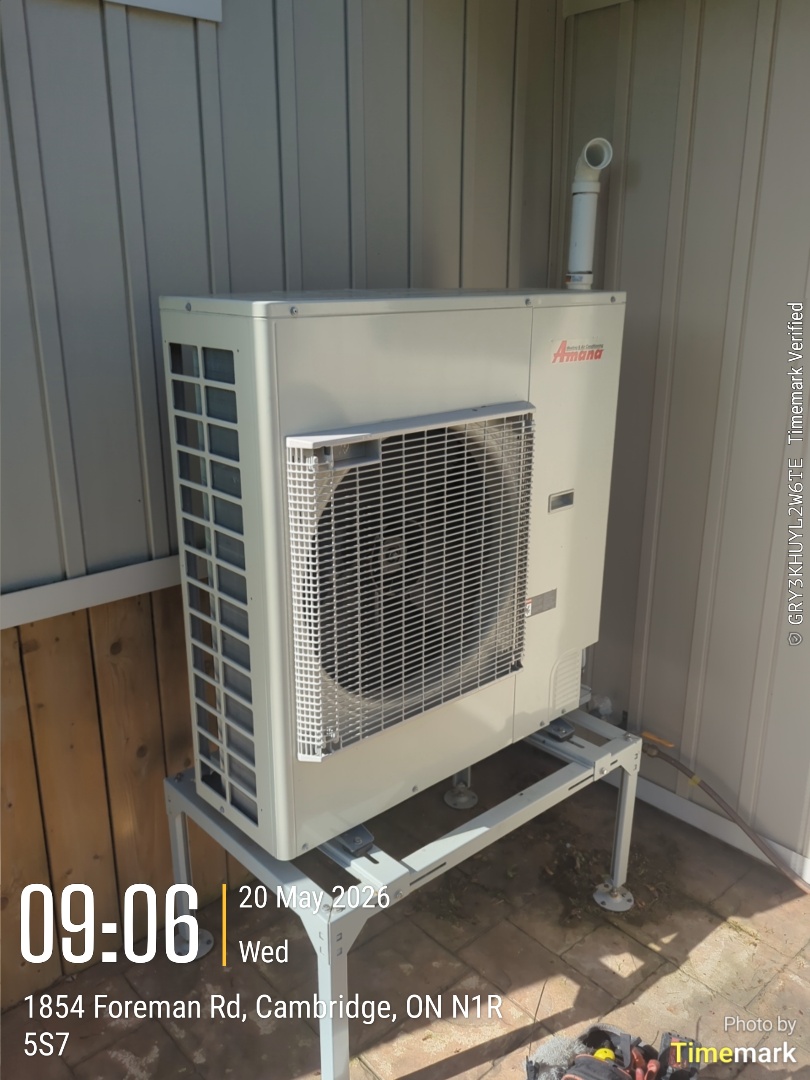 Completing an Amana furnace and heat pump tune up for a family in Valens area of Cambridge 