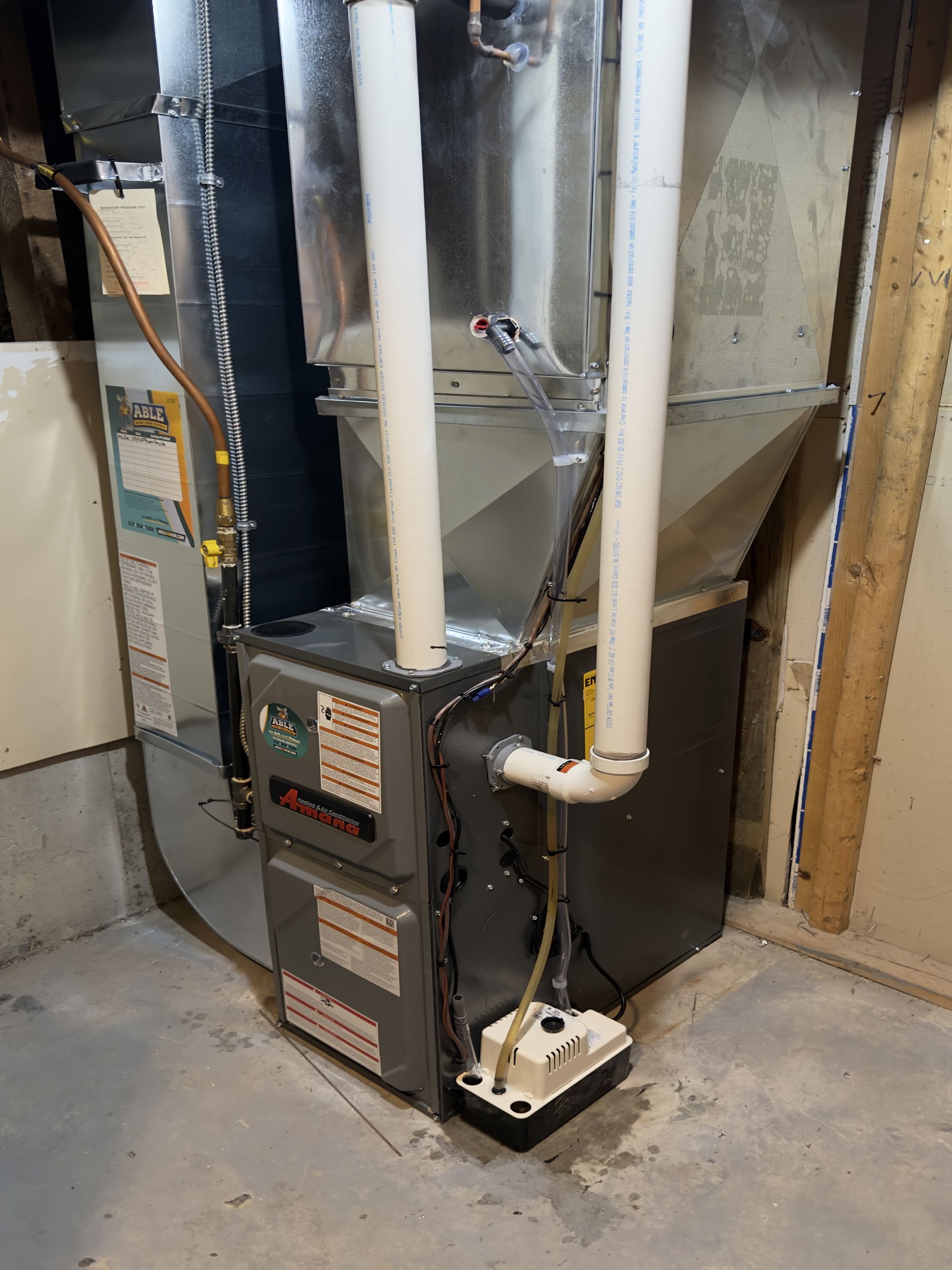 New furnace and AC installation