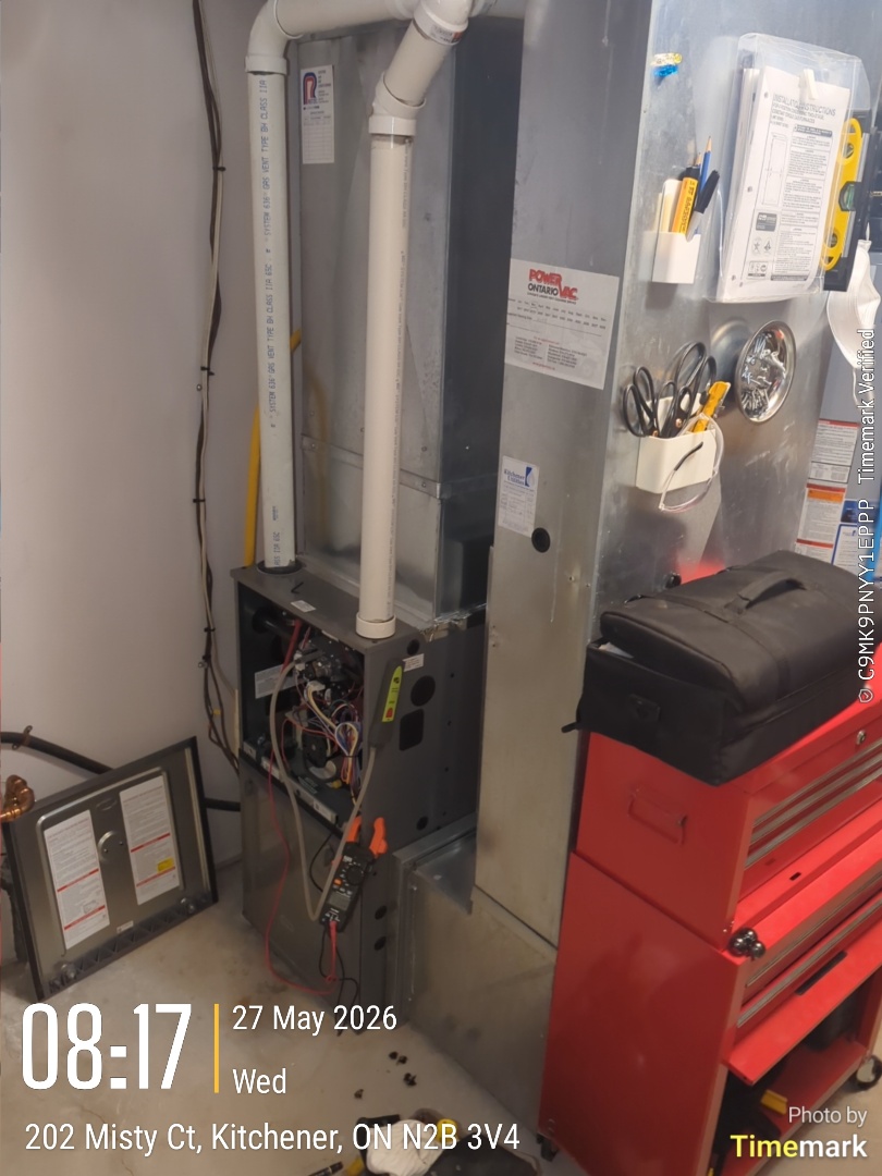 Completing a furnace and AC tune-up for a family in the Grand River North area of Kitchener