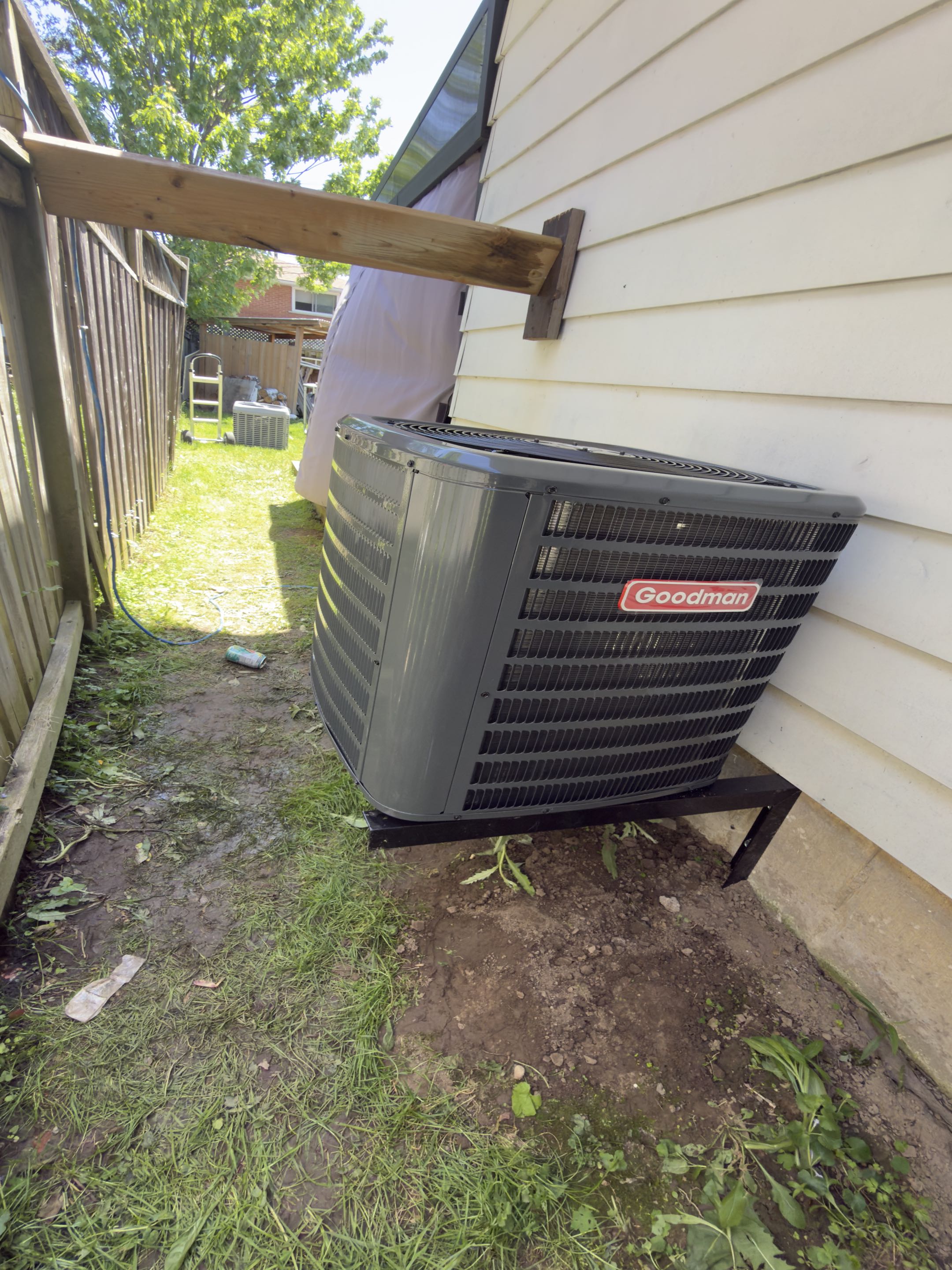 Completing a Goodman Ac installation for a family in the Forest Heights area of Kitchener