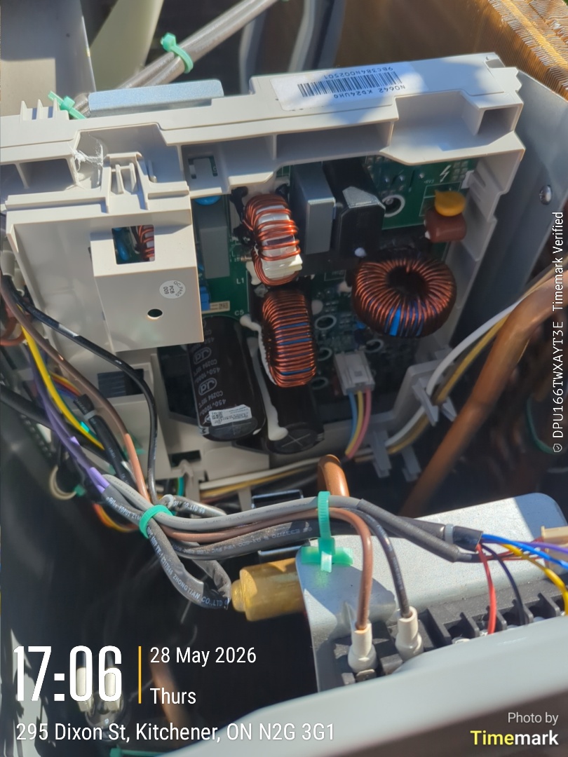 Completing a Kinghome heat pump repair for a family in the Rockway area of Kitchener